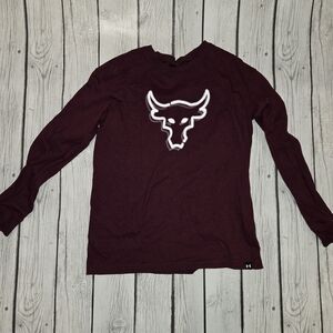 NWOT Under Armour Maroon Project Rock IPBC Long‑Sleeve Boys Size M